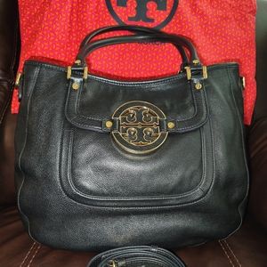 Tory Burch  Black Leather Amanda Handbag/Shoulder Bag